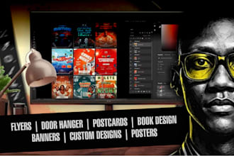 design flyers, postcards, banners, poster, brochure, book cover, custom graphics