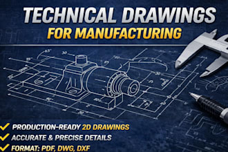 create professional technical drawings for manufacturing
