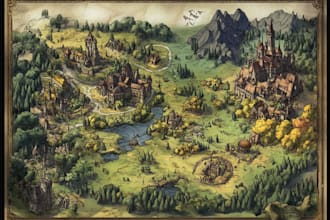 fantasy map illustration for map