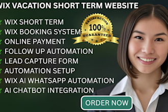 build wix short term website wix booking system wix whatsapp automation