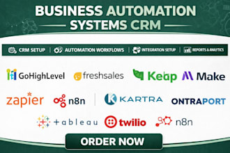 gohighlevel freshsales keap make zapier make kartra ontraport tableau twillo n8n