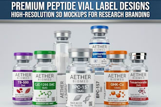 peptide label design peptide vial label sarms supplement label with 3d mockup