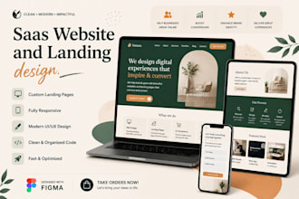 design modern saas landing page, dashboard, portfolio and web in figma