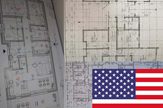 draw professional 2d architectural floor plan drawings in autocad