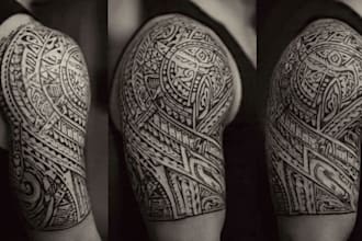 design a polynesian maori tribal tattoo