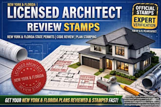 draw review stamp architectural drawing as licensed architect new york, florida