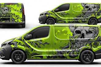 professionally, van, truck, car warp design, vehicle wrap design