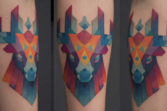 design geometric, colorful, mythological or animal tattoo