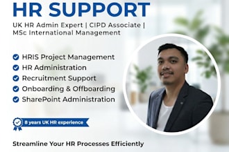 handle HR admin, hris management, and onboarding support