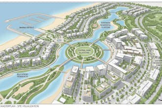 create masterplan 3d rendering and site plan visualization