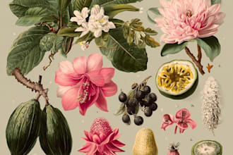 vintage botanical illustration hand drawn antique plant art floral designs