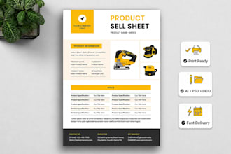 design a professional product sell sheet, sales sheet or price list