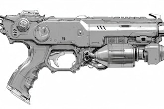 high quality weapon concept art for gaming and more