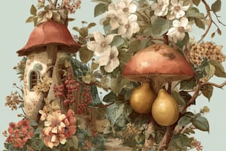 design vintage botanical illustrations for branding