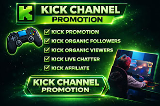 do organic followers, viewers, twitch channel, chatters for kick promotion
