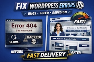 fix wordpress website issues, bugs, errors and redesign your site
