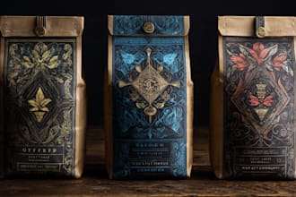create coffee label and packaging design