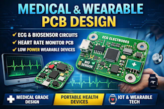 design medical wearable pcb design ecg sensor biomedical circuit design