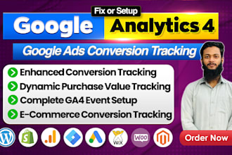 setup google analytics 4, ga4 ecommerce tracking, ads conversion tracking by GTM