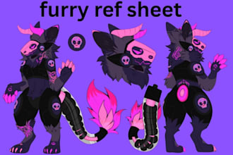 draw custom furry reference  sheet furry art fursona oc character furry artist