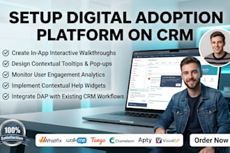 setup digital adoption dap crm via whatfix walkme tango chameleon apty visualsp