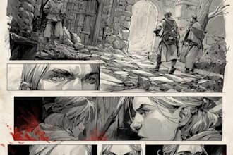 draw comic book page in any style based on your script
