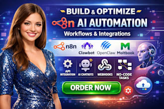build, fix, and optimize n8n, moltbook, clawbot and openclaw setup