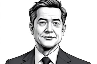 paint a outstanding hedcut wsj portrait style from photo art