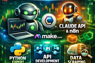 build trading bot, python automation, ai agen development, rest API, n8n, claud