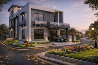 create realistic 3d architectural exterior rendering in 3ds max