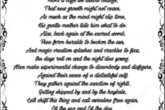 write you a haiku, sonnet, ballad, letter, document or article