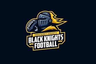 design black knights football logo