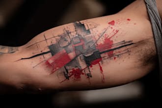 create a custom trash polka tattoo design