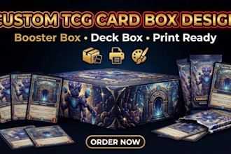 design a custom tcg card box mockup trading cardgame box packaging art