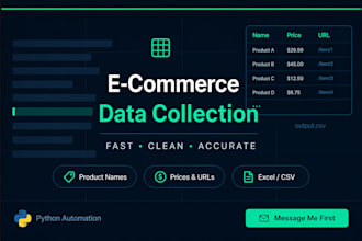 collect and process product data from any website into excel or CSV