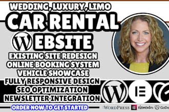 wedding car rental website, limo rental website, luxury car rental website