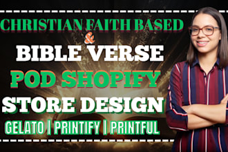set up a christian faith based shopify pod store with bible verse product design