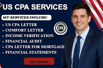 provide US CPA letter, income verification, CPA comfort letter, mortgage letter