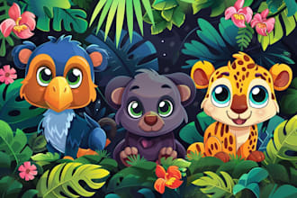 create cartoon background illustration