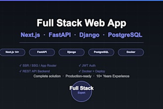 build a full stack web app with nextjs and fastapi or django