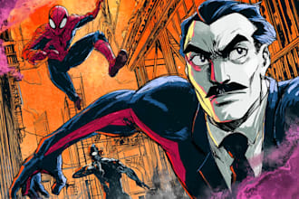 draw a comic book illustration, comic graphic novel