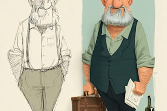 sketch your cartoon character