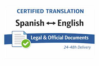do certified english to spanish legal translation