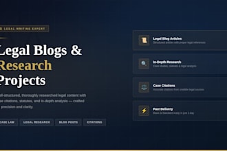 write legal blogs and research project