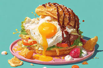 design an food, oil painting