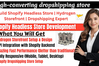build shopify headless store, shopify dropshipping hydroden headless store front
