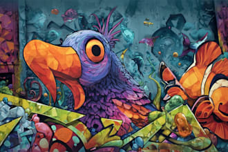 design custom graffiti wall art, street art mural, and urban graffiti artwork