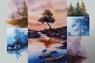 draw anything with watercolor illustration style