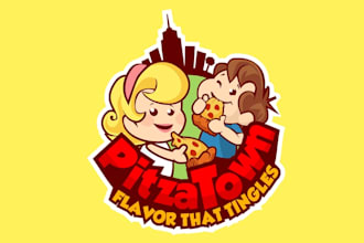design amazing mascot restaurant pizza town logo