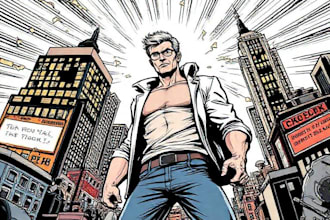 comic book illustration with comic book illustrator